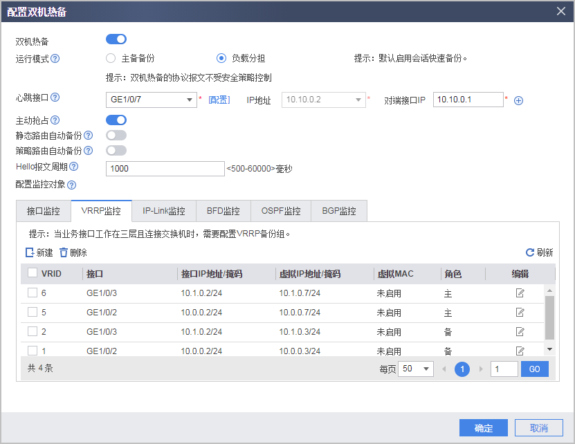 Web举例：防火墙旁挂交换机，交换机静态路由引流的负载分担组网